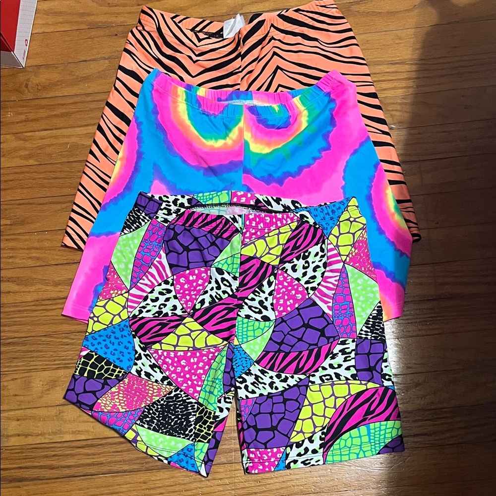 Colorful Patterned spandex Shorts Set
